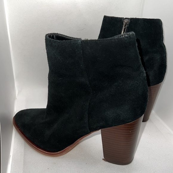 Sam Edelman Blake black suede almond to inside zip ankle boots booties Sz 9 - Picture 8 of 11